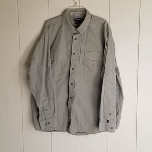 5.11 Tactical Series Long Sleeve  XL Beige Conceal Carry Vented OUTDOOR POCKETS